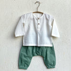 Unisex Organic Koi Bag - Koi Mint And White Kurta + Mint Pants