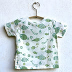 Unisex Organic Fish Print Angarakha Top & Mint Pants