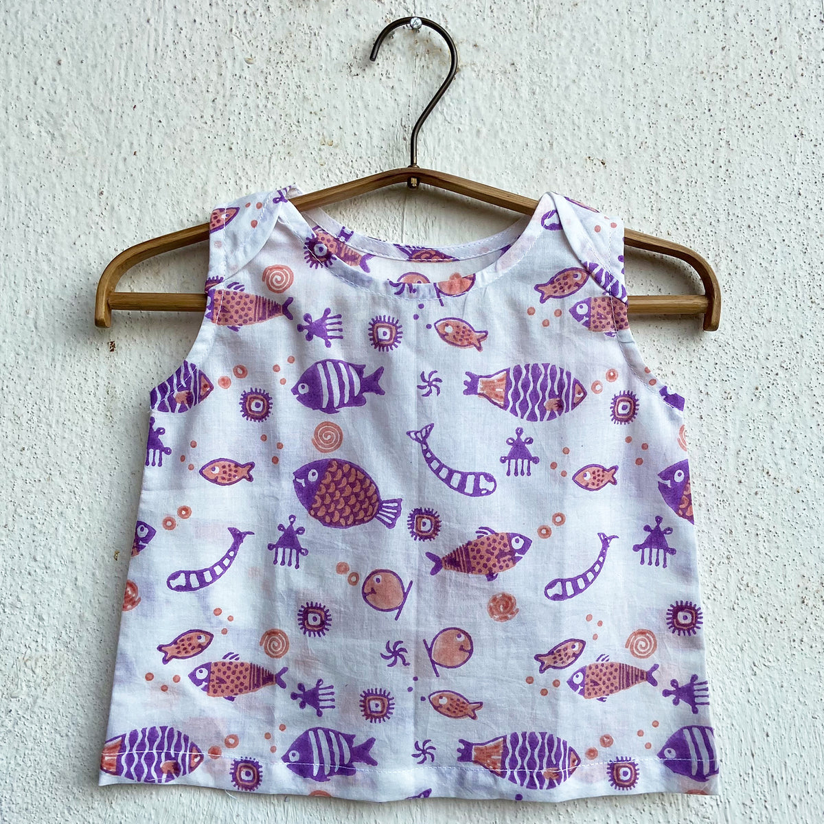 Unisex Organic Koi Peach Jhabla With Peach Pants