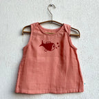 Unisex Organic Koi Peach Jhabla With Red Pants