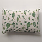 Gift Set - Organic Fish Print Kapok Pillow +  Swaddle