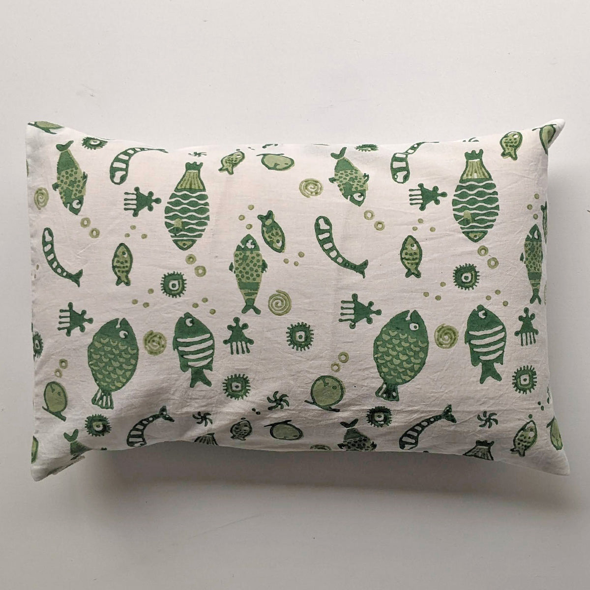 Gift Set - Organic Fish Print Kapok Pillow +  Swaddle