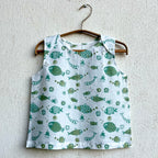 Unisex Organic Koi Jhabla Bag - Yellow Patang And Koi Mint