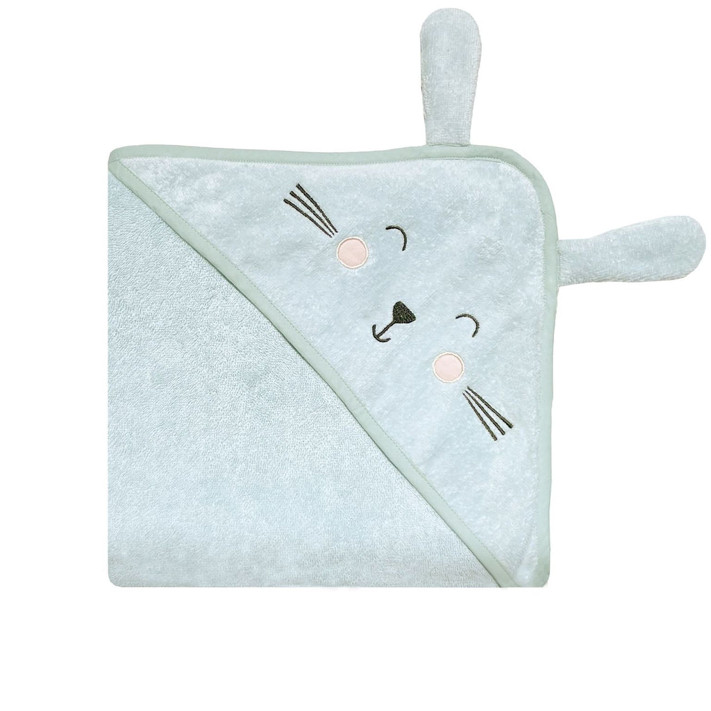 Unisex Organic Cotton Hooded Towel, 0-18months – Bunny-Mint