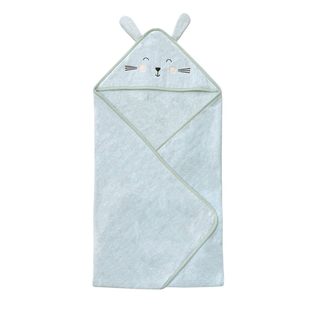 Unisex Organic Cotton Hooded Towel, 0-18months – Bunny-Mint