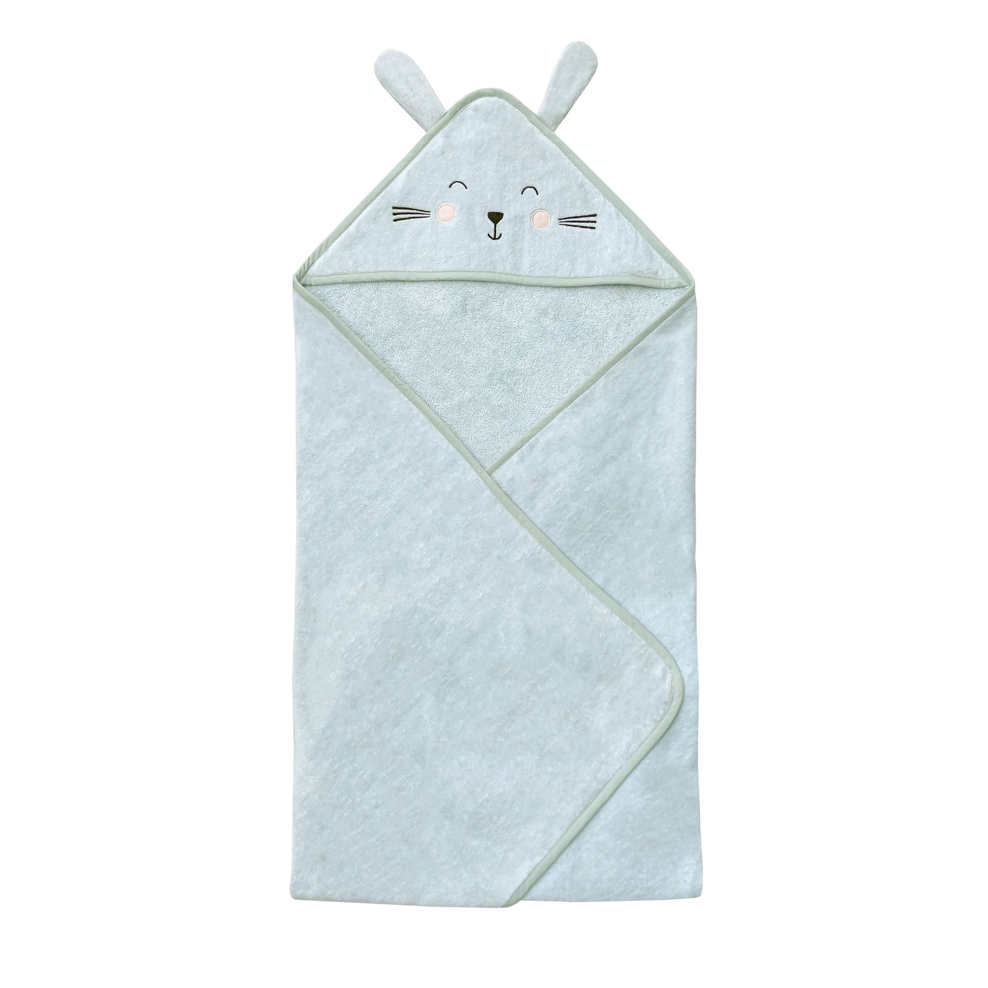 Unisex Organic Cotton Hooded Towel, 0-18months – Bunny-Mint
