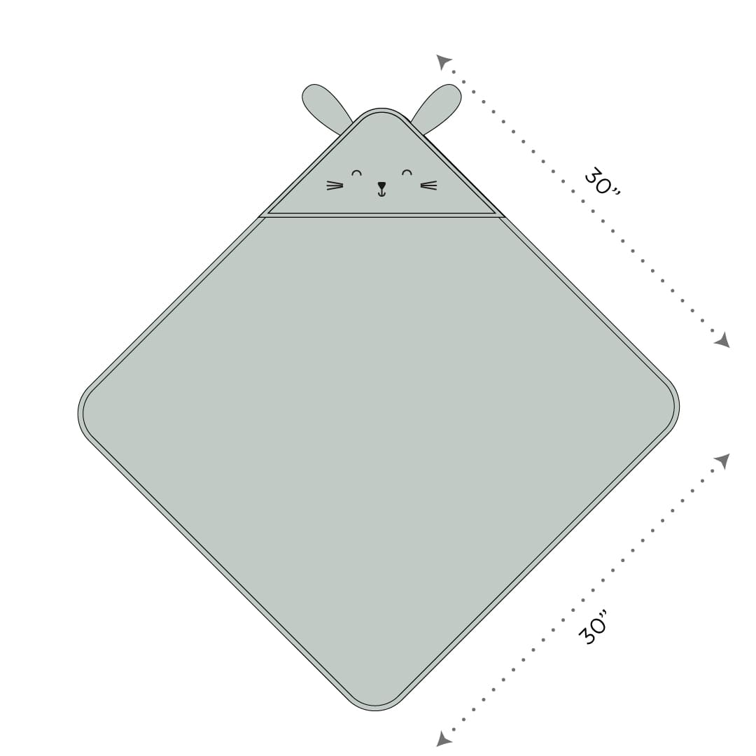 Unisex Organic Cotton Hooded Towel, 0-18months – Bunny-Mint