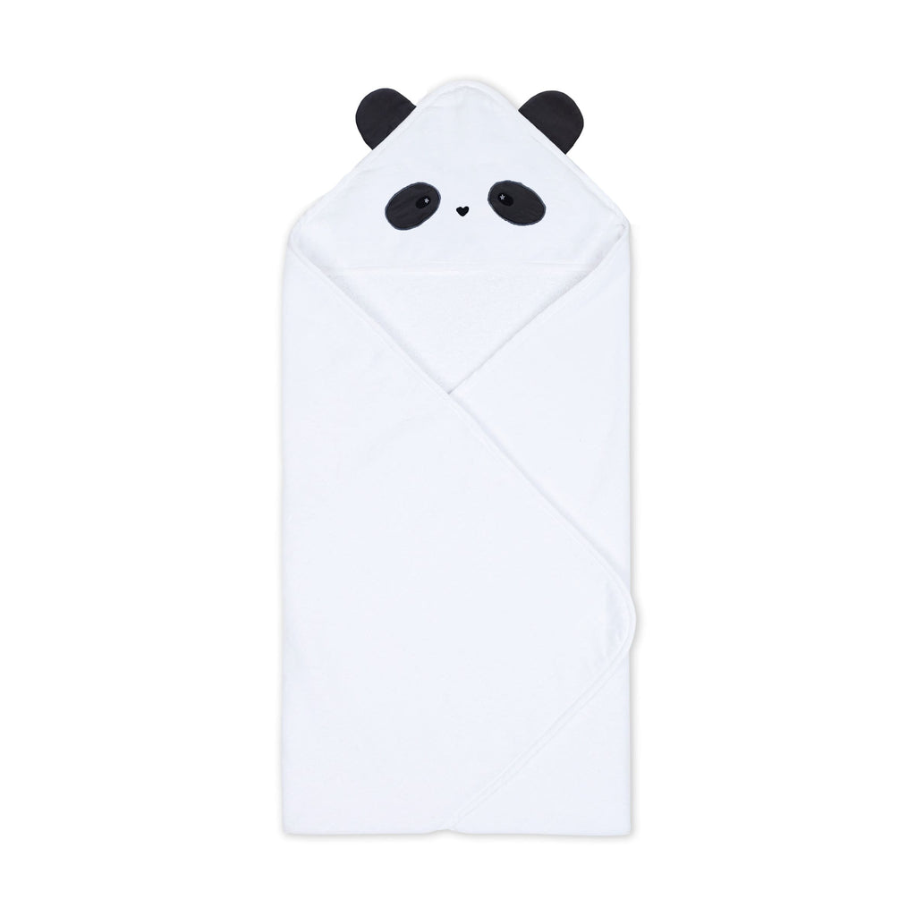 Unisex Organic Cotton Hooded Towel, 0-18months – Panda-White