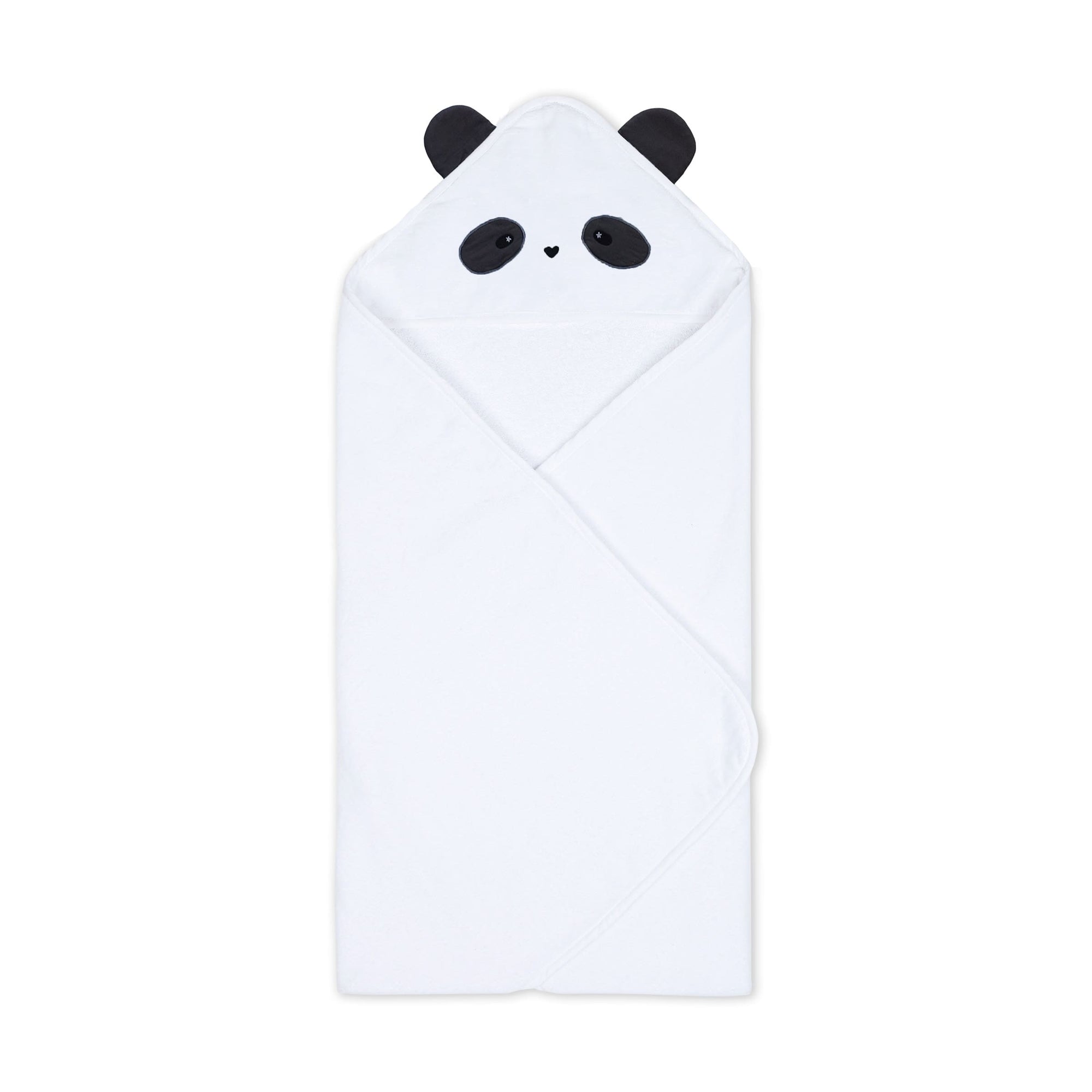Unisex Organic Cotton Hooded Towel, 0-18months – Panda-White