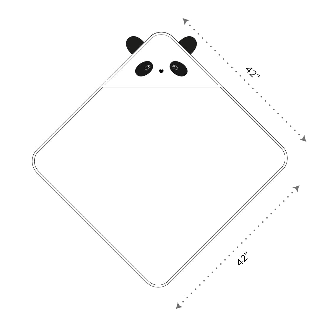 Unisex Organic Cotton Hooded Towel, 0-18months – Panda-White