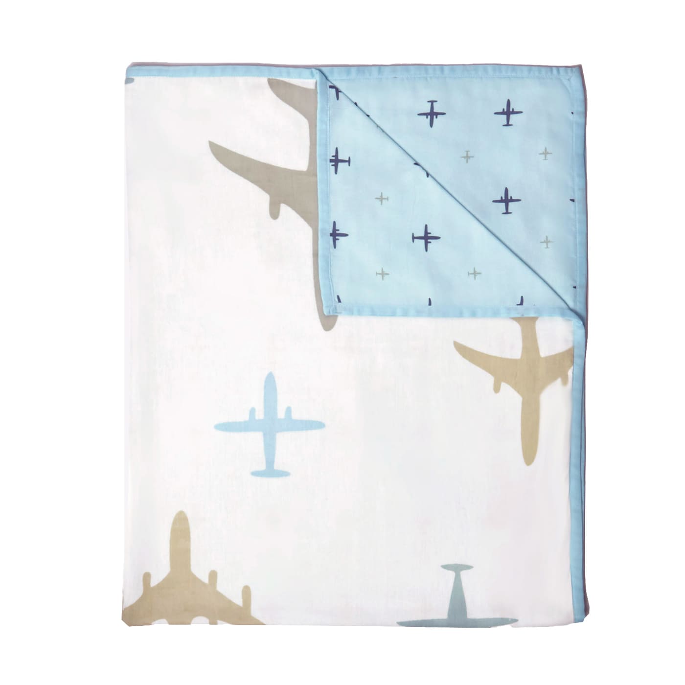 Boy Organic Cotton Dohar Blanket, 0-3 years - Dream Wings - Blue