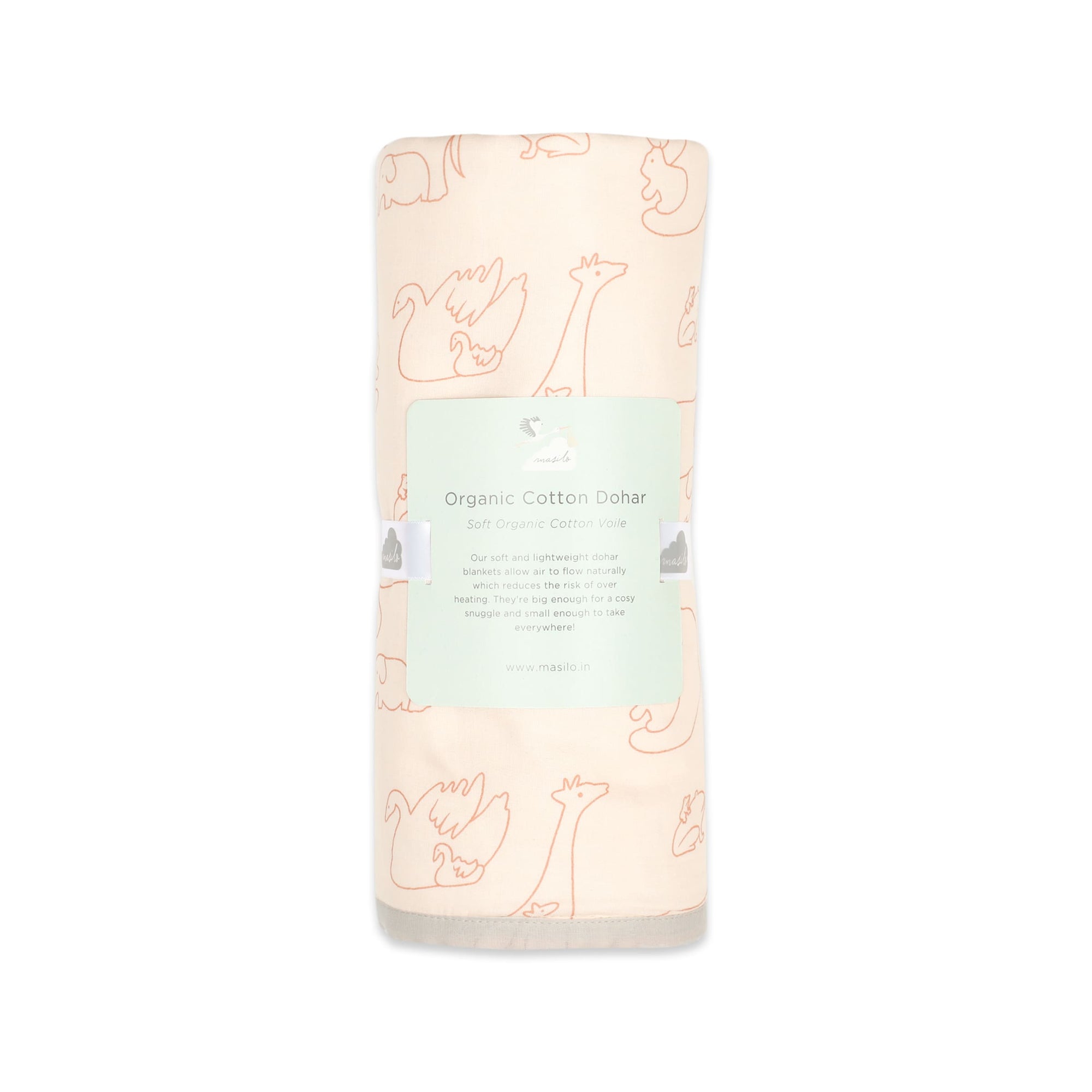 Girl Organic Cotton Dohar Blanket, 0-3 years - Always Be My Baby-Pink