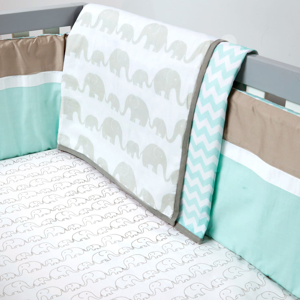 Unisex Organic Cotton Dohar Blanket, 0-3 years - Elephant Parade-Grey