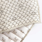 Boy Organic Cotton Quilt Blanket, 0-3 years - Peekaboo Panda - Black