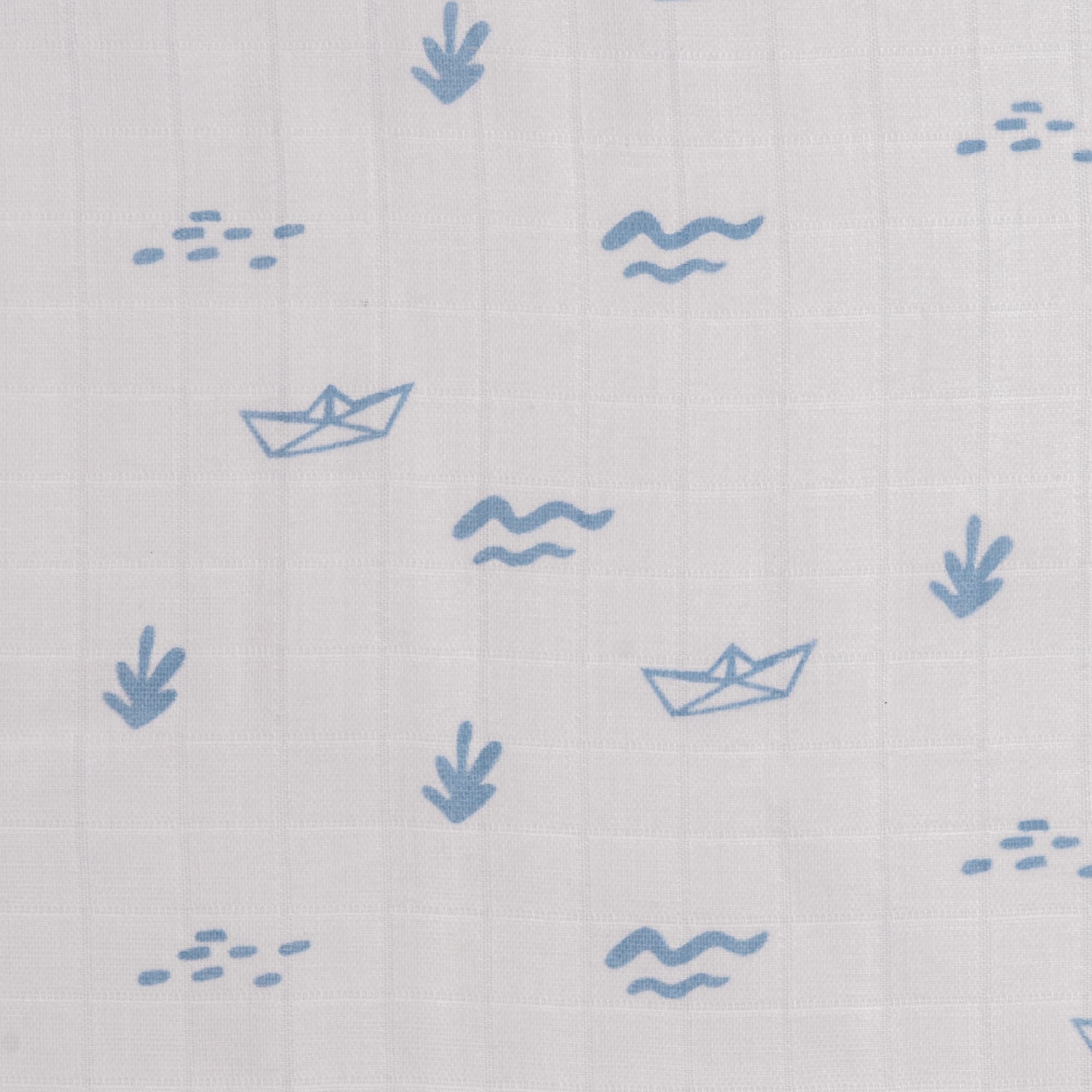 Boy Organic Cotton Muslin Swaddles, 0-1years-Sea Breeze-Blue
