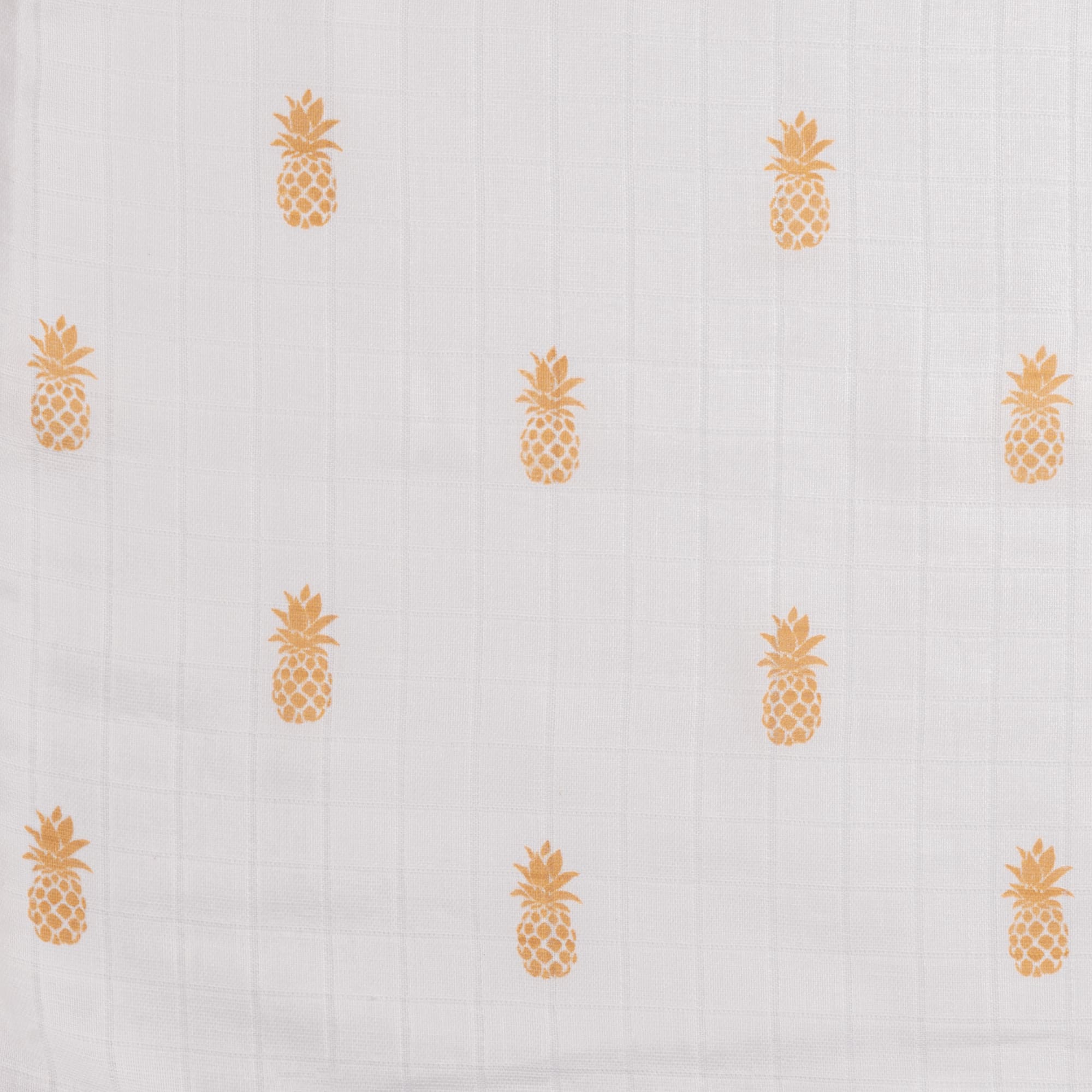 Unisex Organic Cotton Muslin Swaddles, 0-1 years-Pineapple Bliss-Yellow