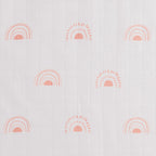Girl Organic Cotton Muslin Swaddles, 0-1 years-Over the Rainbow-Pink