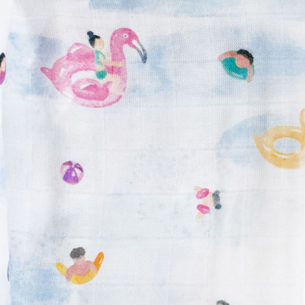 Boy Organic Bamboo Muslin Swaddles, 0-1 year-Pool Floaties-Blue