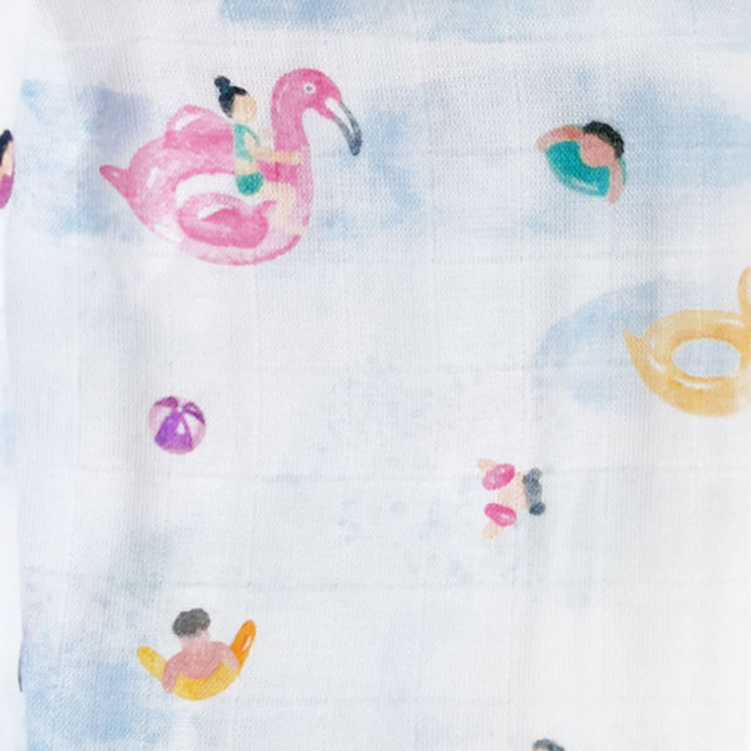 Boy Organic Bamboo Muslin Swaddles, 0-1 year-Pool Floaties-Blue