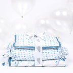 Boy Bamboo Muslin Mini Cot Bedding Set, 0-2 years Believe in Narwhals-Blue