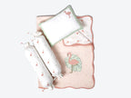 Girl Organic Cotton Mini Cot Bedding Set, 0-2 years  Hello Flamingo-Pink