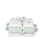 Unisex Organic Muslin Cotton Mini Cot Bedding Set, 0-2years Palm Paradise-Green