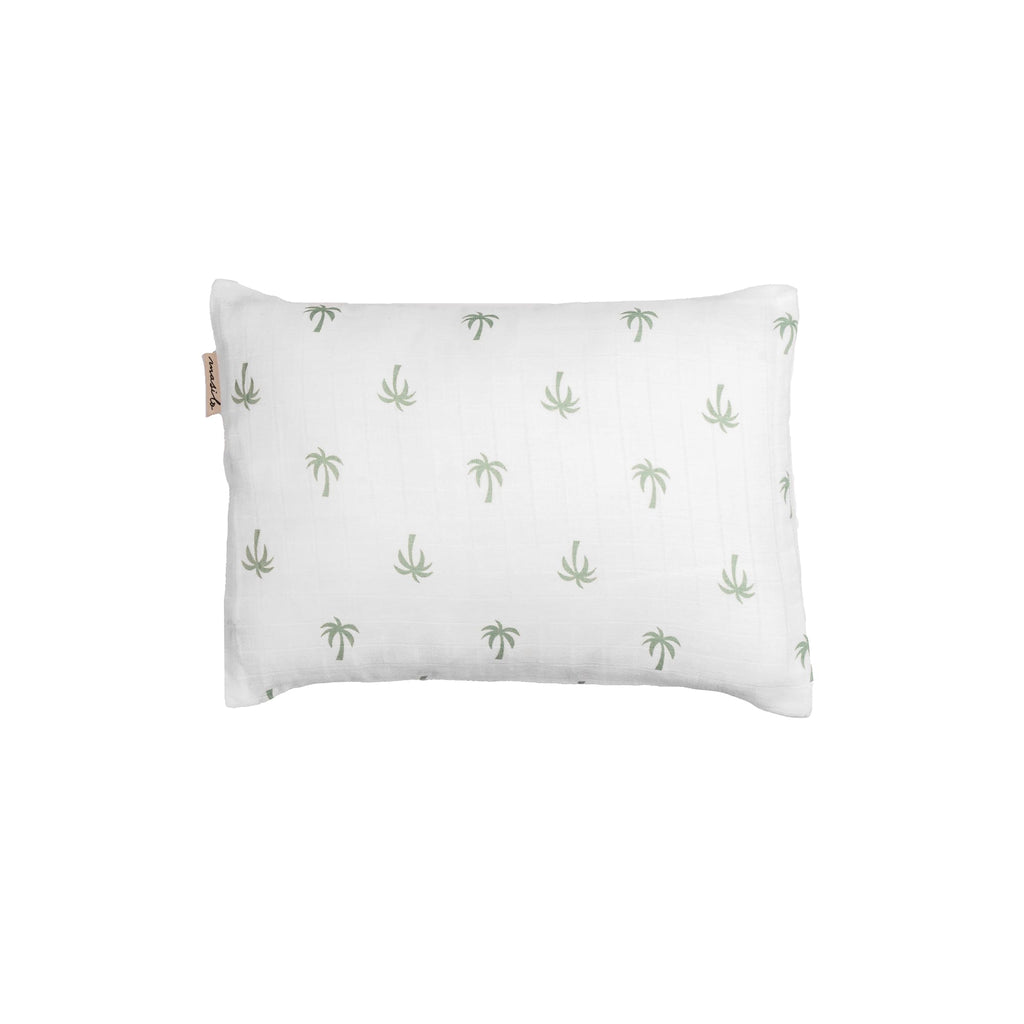 Unisex Organic Muslin Cotton Mini Cot Bedding Set, 0-2years Palm Paradise-Green