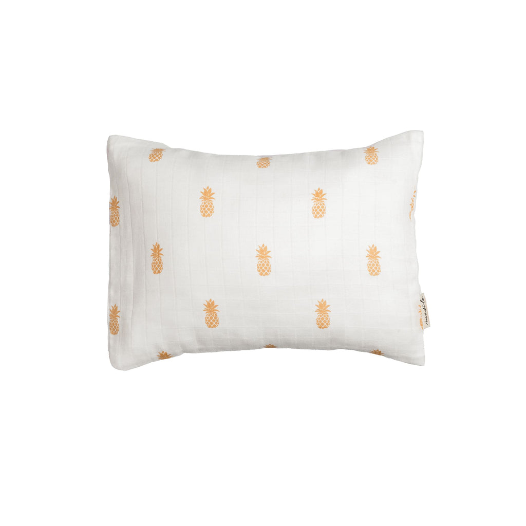 Unisex Organic Muslin Cotton Mini Cot Bedding Set, 0-2 years Pineapple Bliss-Yellow