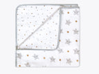 Unisex Organic Muslin Mini Cot Bedding Set, 0-2 years Sleepy Star (Metallic)-Grey