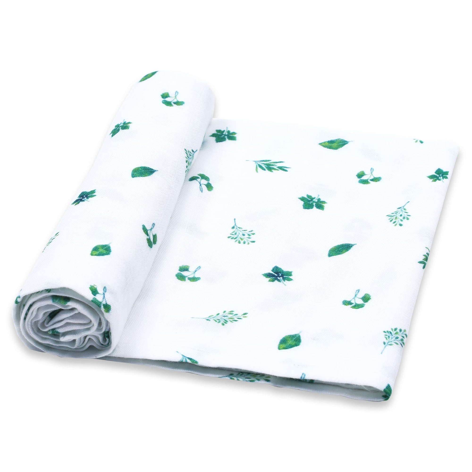 Unisex Organic Bamboo Muslin Swaddles, 0-1 year-Tropical Vibes Only-Green