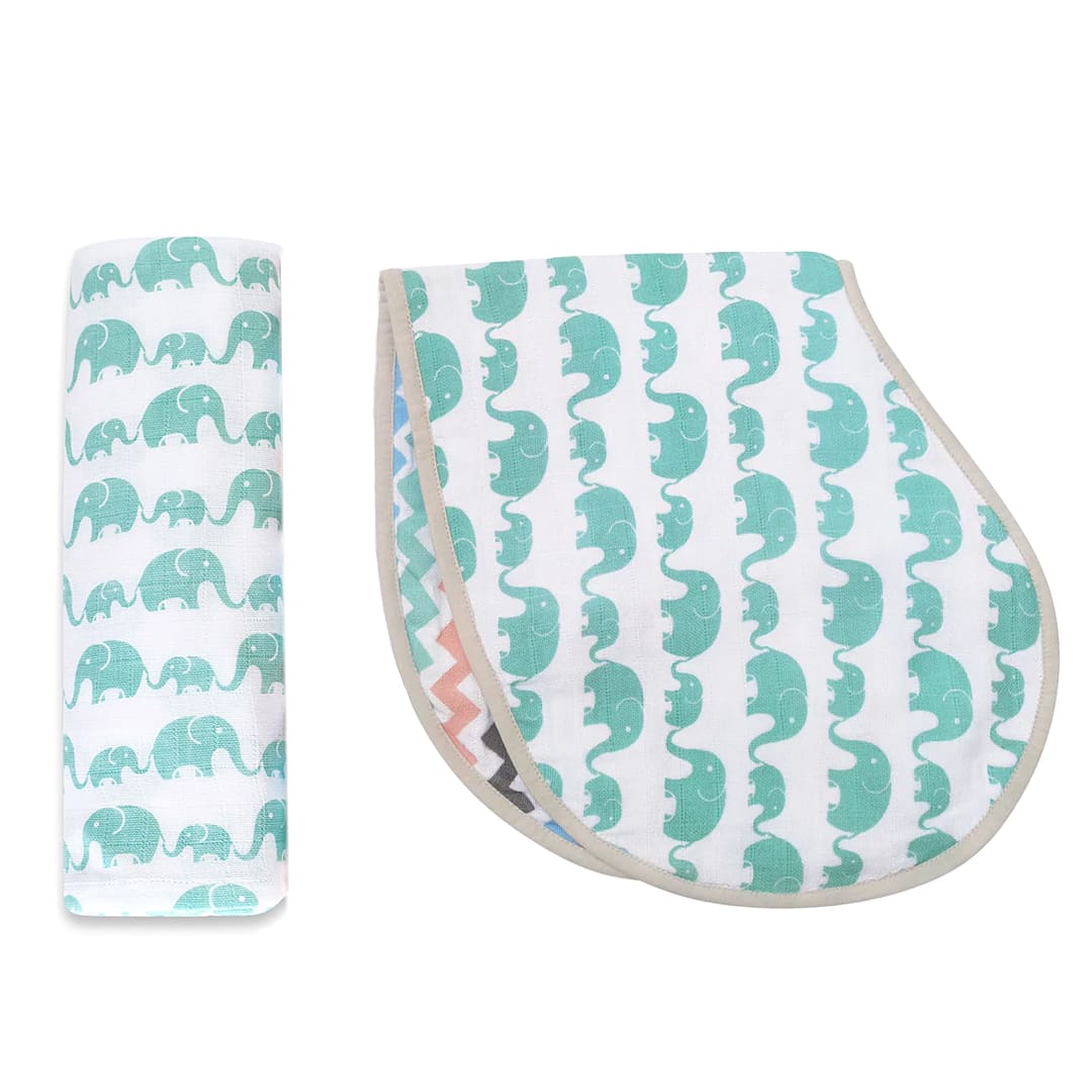 Unisex Cotton Muslin Swaddles & Burp Cloth