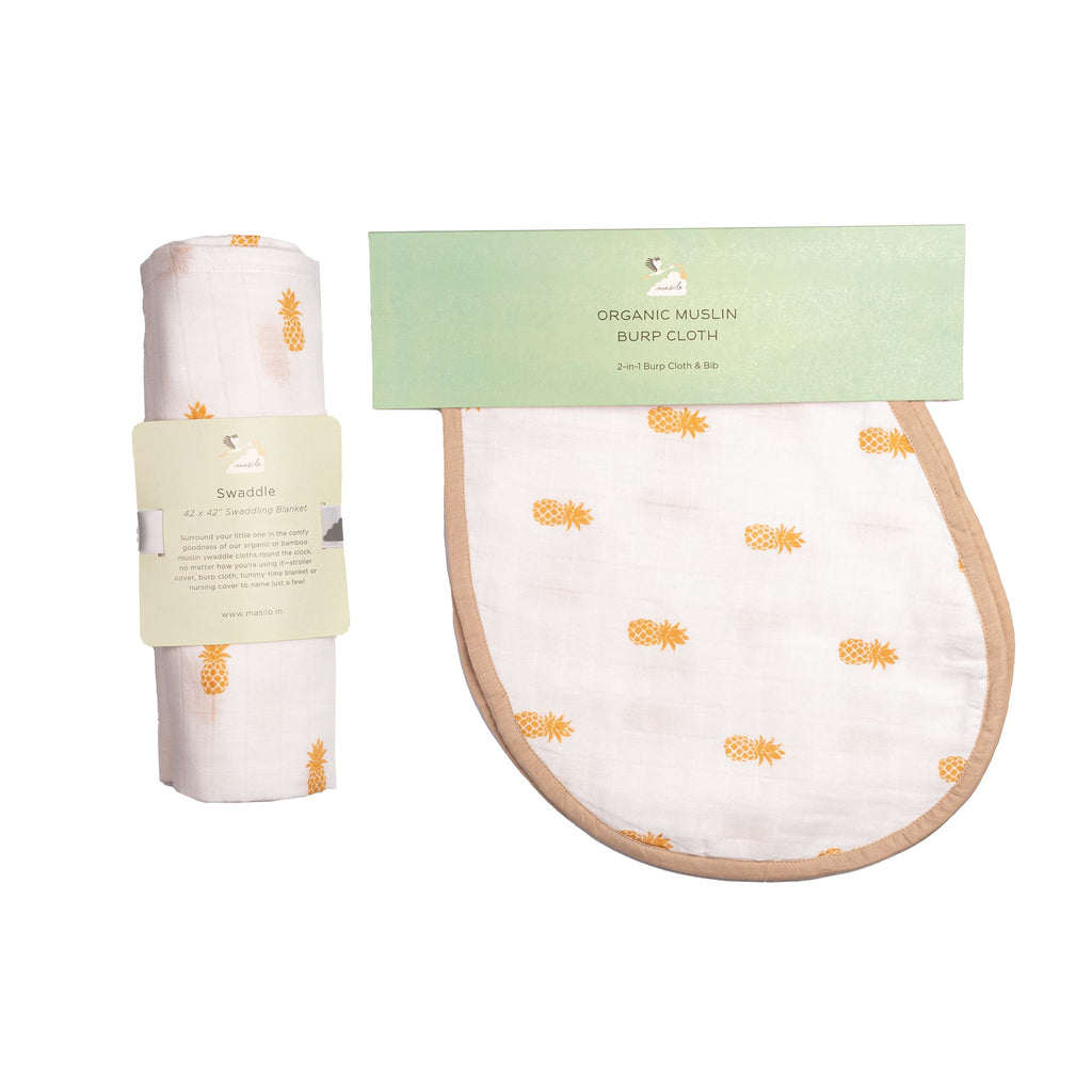 Unisex Cotton Muslin Swaddles & Burp Cloth