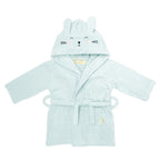 Unisex Organic Cotton Hooded Bathrobe, 0-1 year – Bunny-Mint