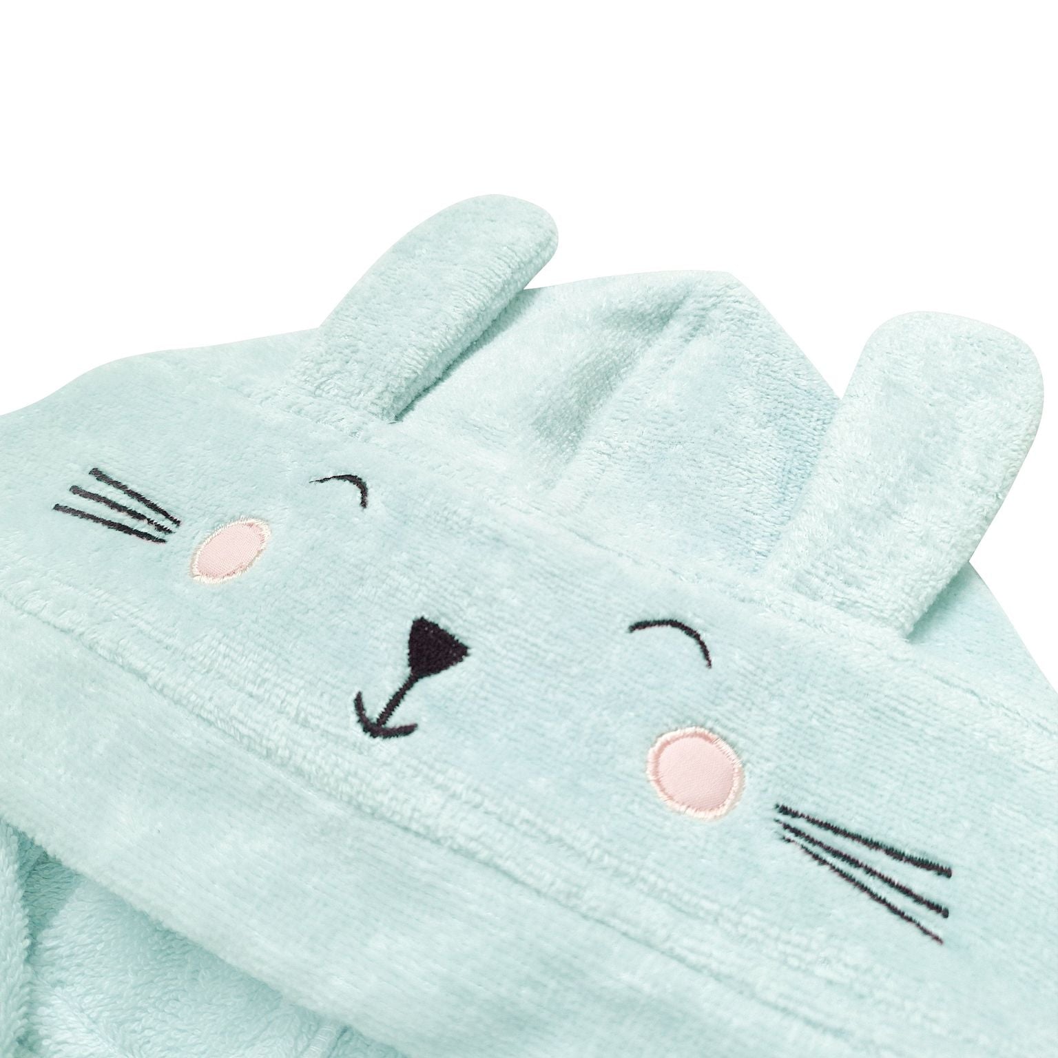 Unisex Organic Cotton Hooded Bathrobe, 0-1 year – Bunny-Mint