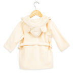 Boy Organic Cotton Hooded Bathrobe, 0-1 year - Cream