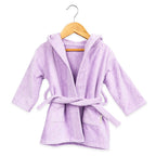 Girl Organic Cotton Hooded Bathrobe, 0-1 year - Lilac
