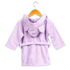 Girl Organic Cotton Hooded Bathrobe, 0-1 year - Lilac