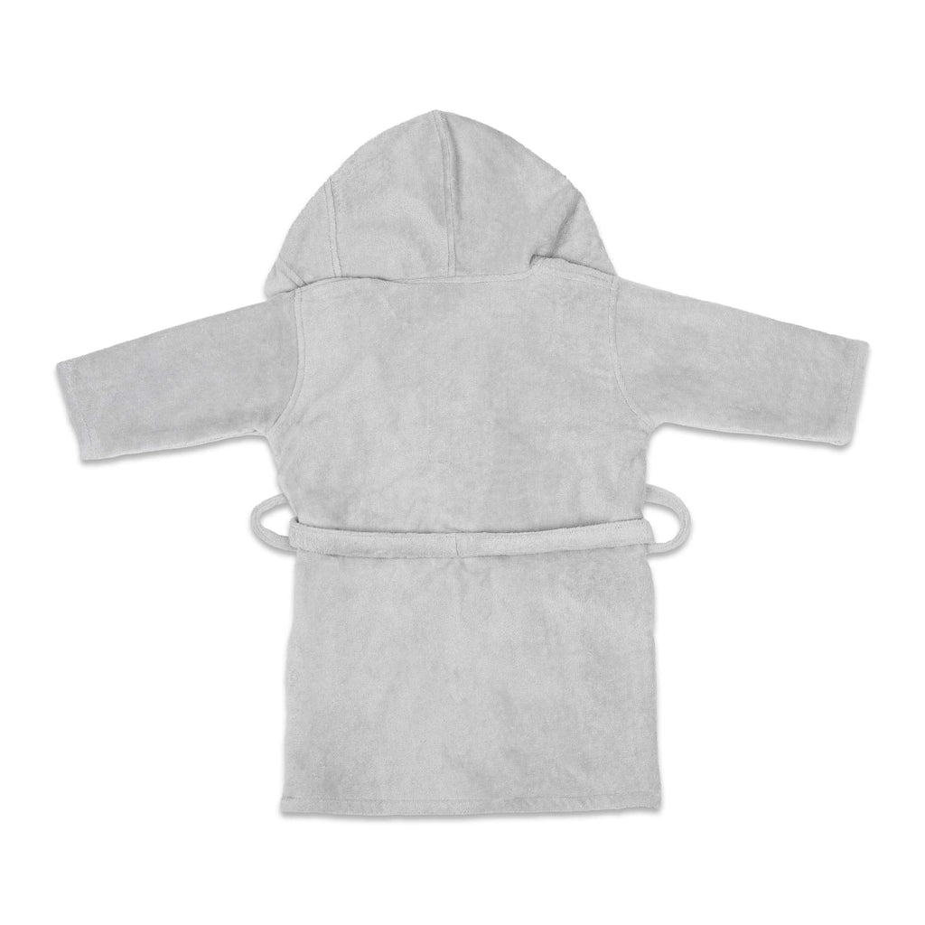 Unisex Organic Cotton Hooded Bathrobe, 0-1 year –Penguin-Grey