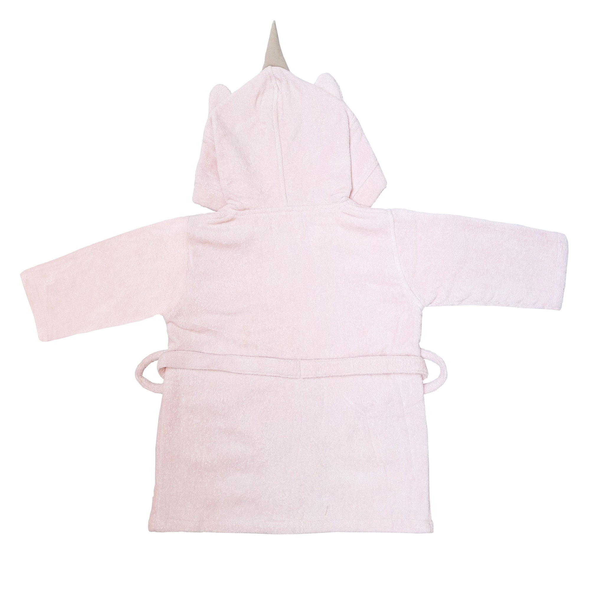 Girl Organic Cotton Hooded Bathrobe, 0-1 year – Unicorn-Pink