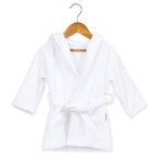 Unisex Organic Cotton Hooded Bathrobe, 0-1 year –White