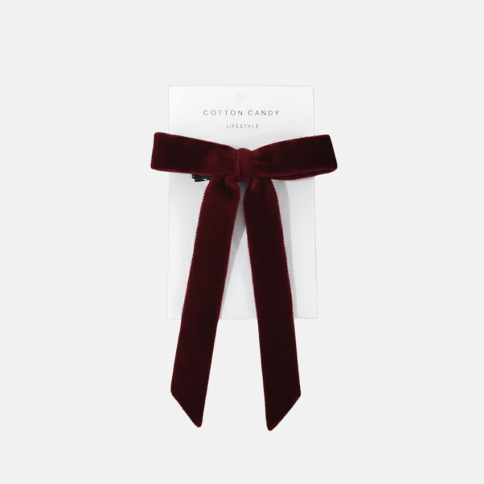 Maroon Velvet Hair Bow