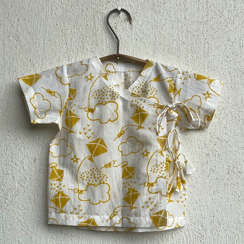 Unisex Organic Patang Angarakha With Yellow Pants