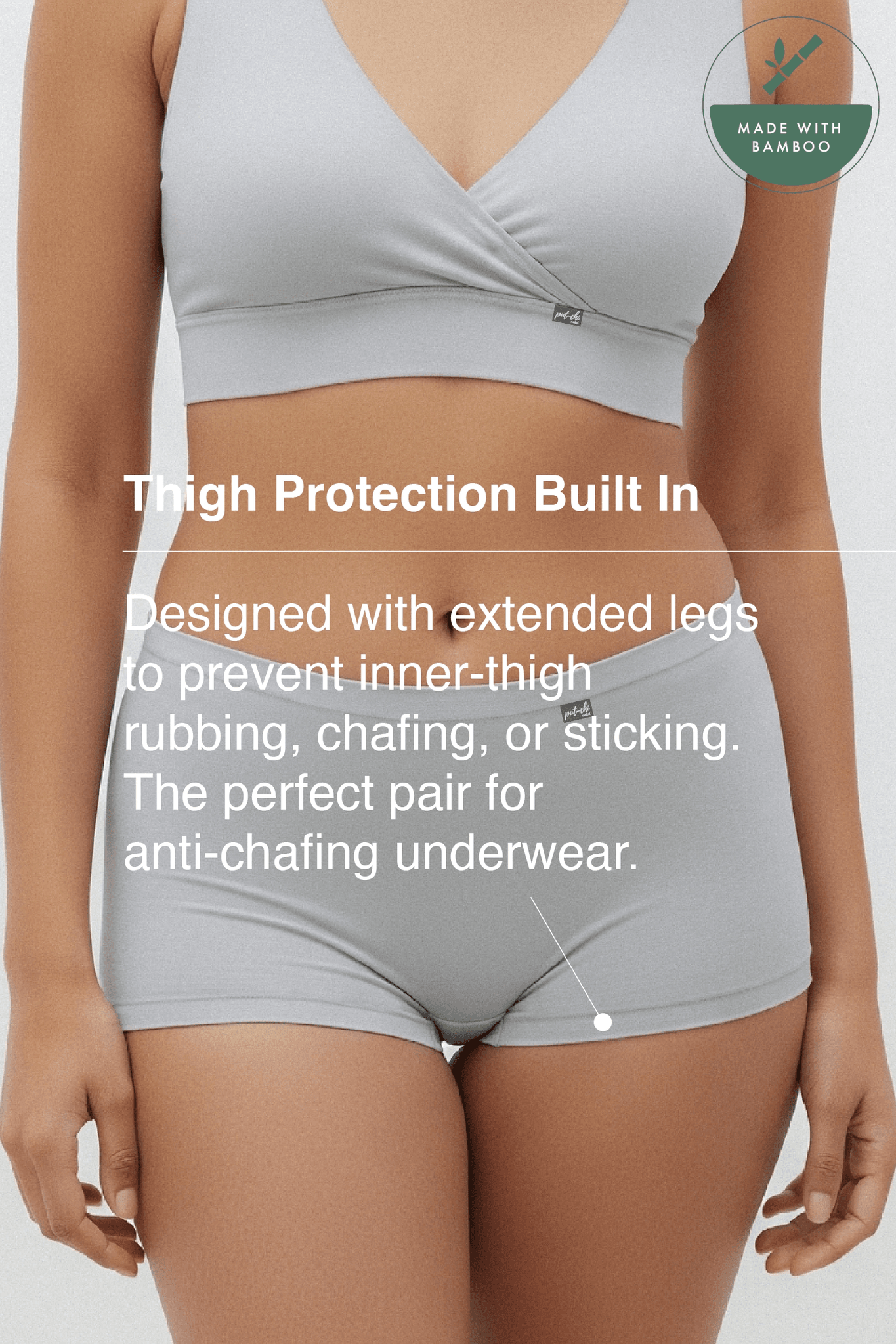 Putchi Anti Thigh-Rub Bamboo Boy Shorts - Gray