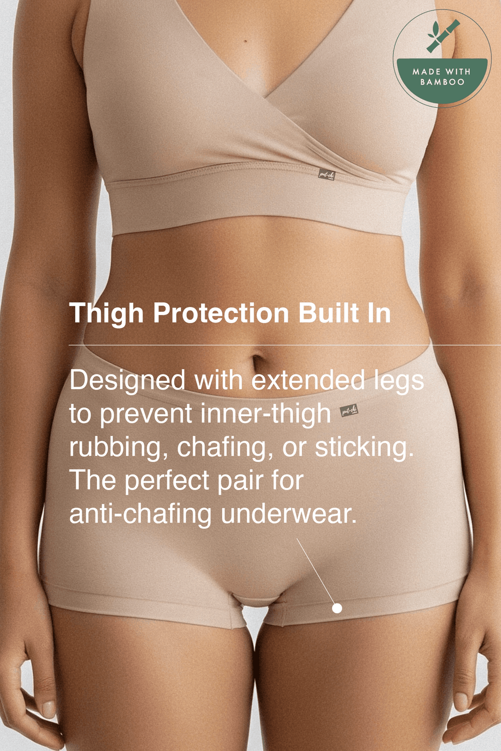 Putchi Anti Thigh-Rub Bamboo Boy Shorts - Skin