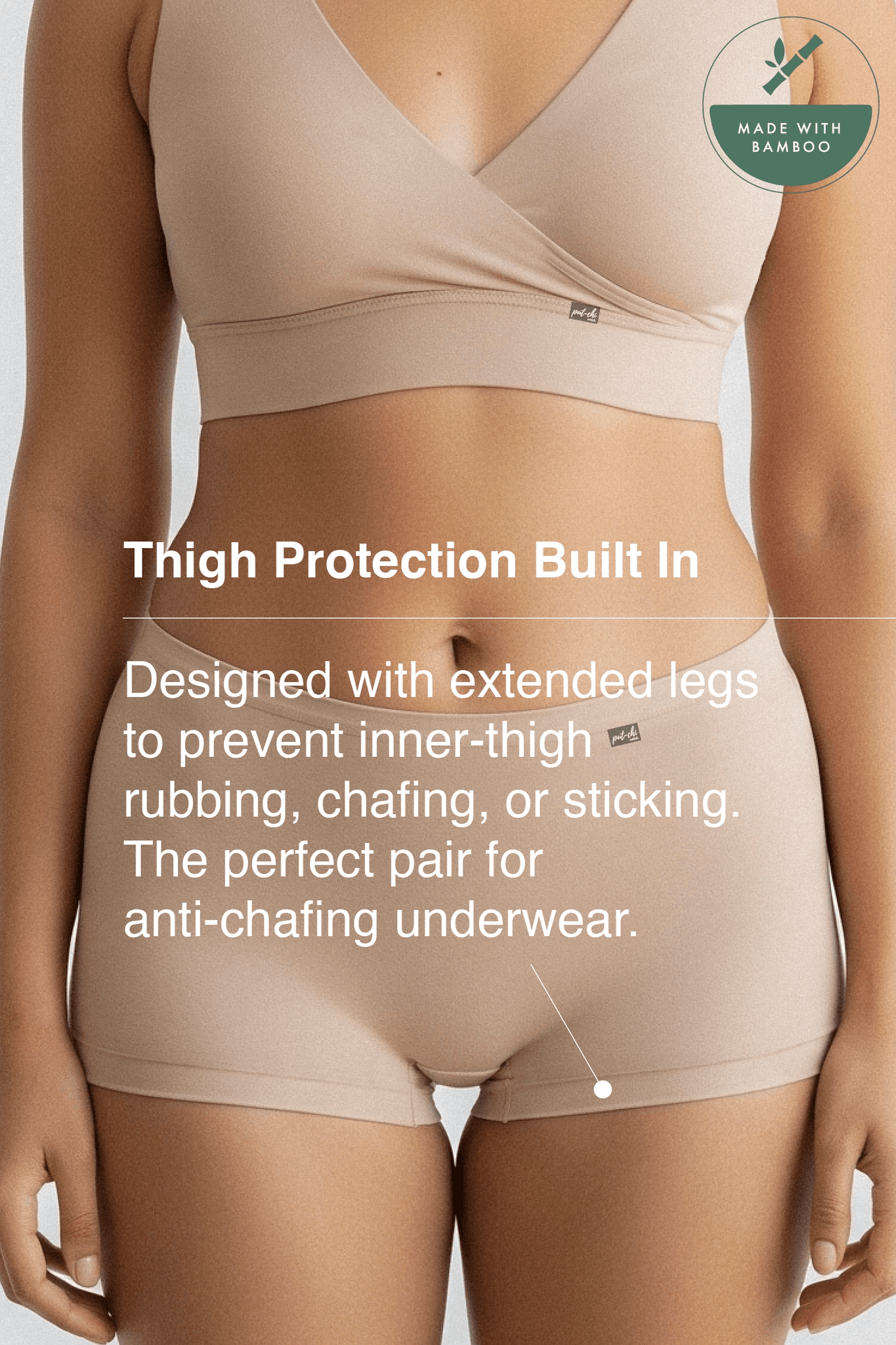 Putchi Anti Thigh-Rub Bamboo Boy Shorts - Skin