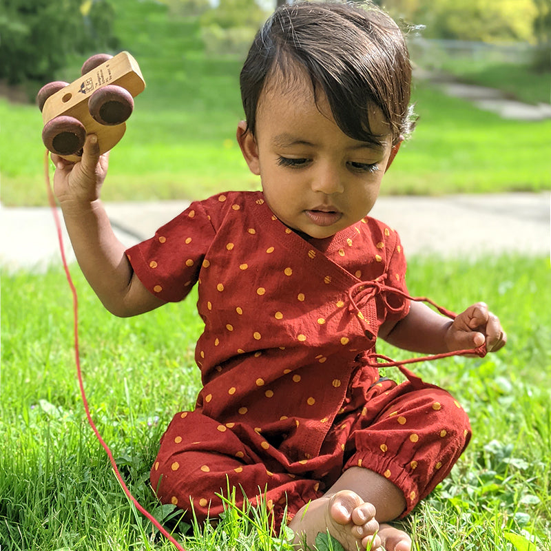 Unisex Organic Madder Raidana Angrakha Top + Matching Pants