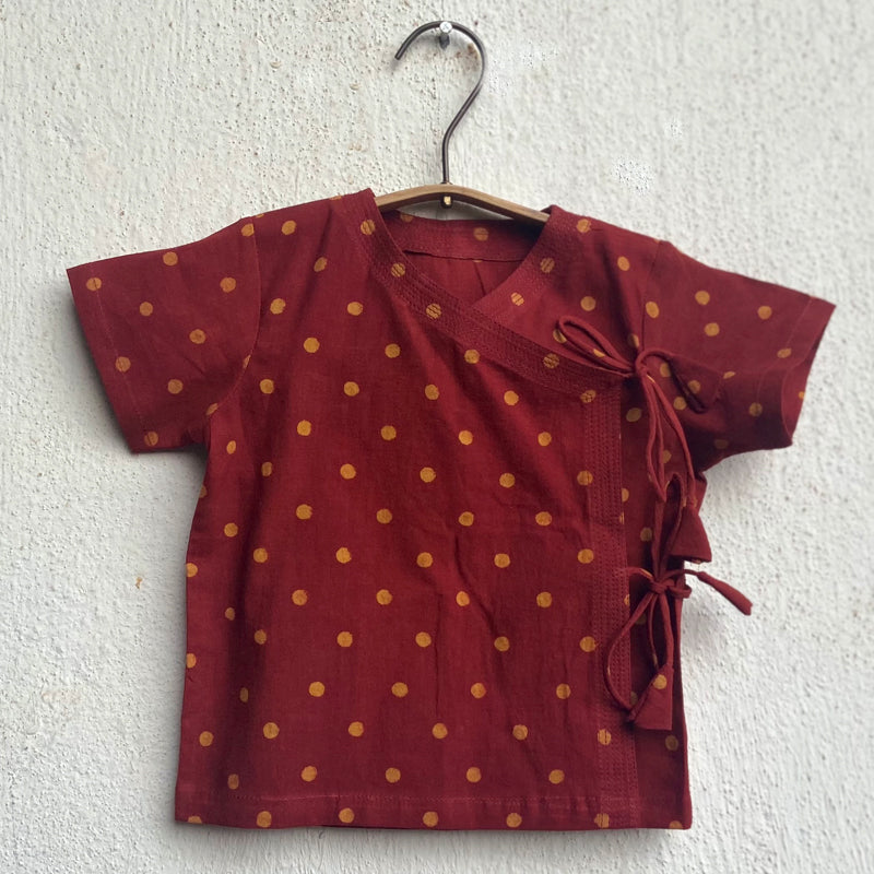 Unisex Organic Madder Raidana Angrakha Top + Matching Pants