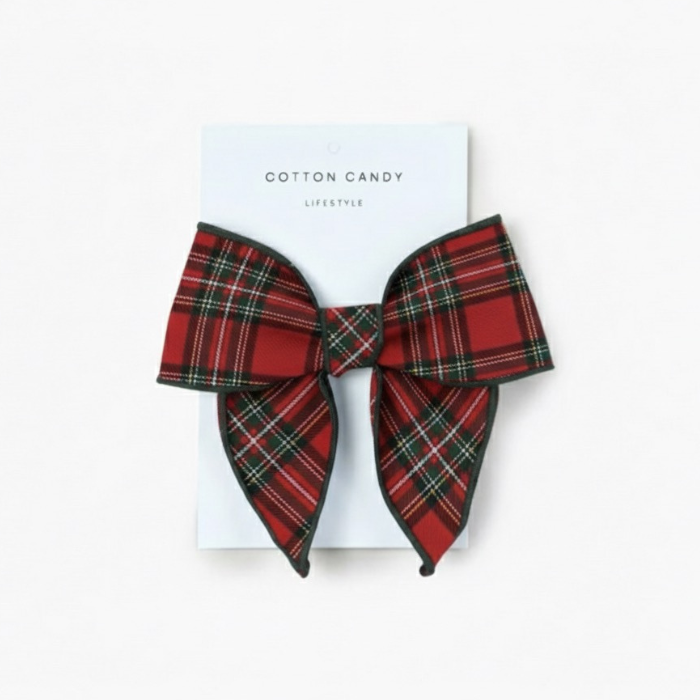 Red Tartan Hair Bow