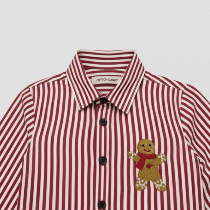 Red Striped Gingerbread Man Shirt