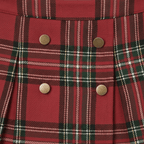 Red Tartan Box Pleat Skirt